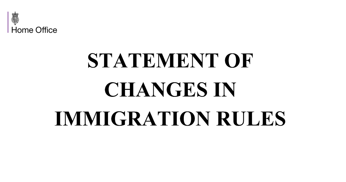 Government publishes Statement of Changes in Immigration Rules Laura